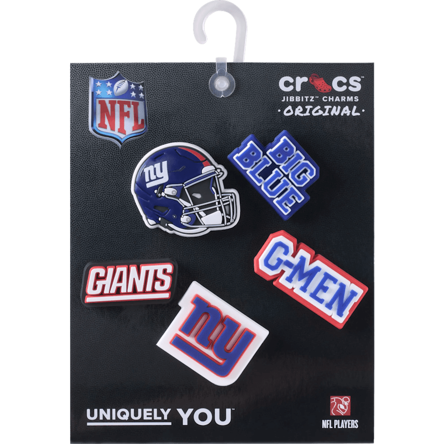 Crocs - NFL New York Giants 5 Pack Jibbitz Shoe Charm Women|Men|Jibbitz™ Charms