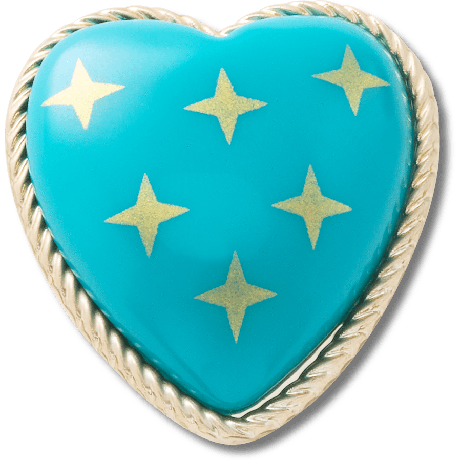 Crocs - Turquoise and Gold Heart Jibbitz™ charms Women|Men