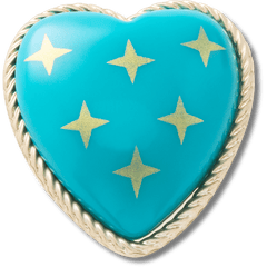 Crocs - Turquoise and Gold Heart Jibbitz™ charms Women|Men