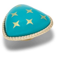 Crocs - Turquoise and Gold Heart Jibbitz™ charms Women|Men