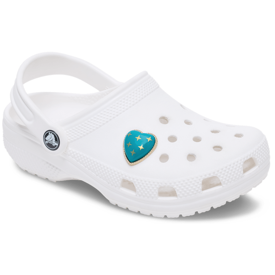 Crocs - Turquoise and Gold Heart Jibbitz™ charms Women|Men