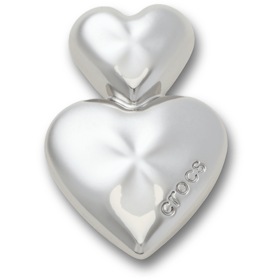 Crocs - Silver Double Heart Jibbitz™ charms Women|Men