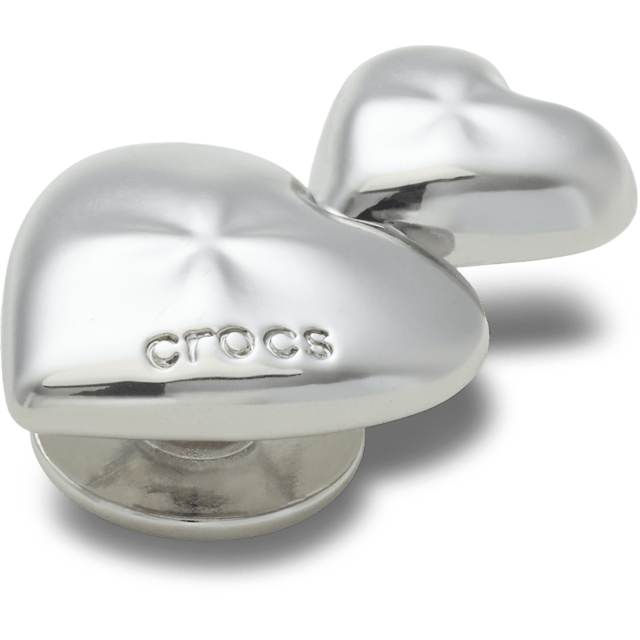 Crocs - Silver Double Heart Jibbitz™ charms Women|Men