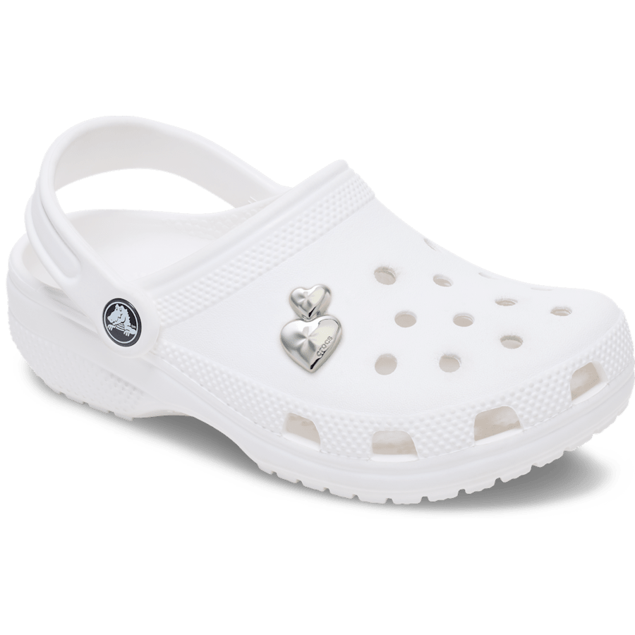Crocs - Silver Double Heart Jibbitz™ charms Women|Men