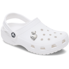 Crocs - Silver Double Heart Jibbitz™ charms Women|Men