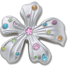 Crocs - Silver Meta Gem Flower Jibbitz™ charms Women|Men