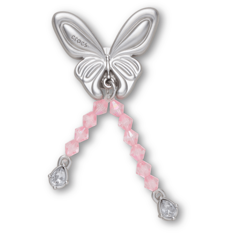 Crocs - Silver Beaded Meta Butterfly Jibbitz™ charms Women|Men