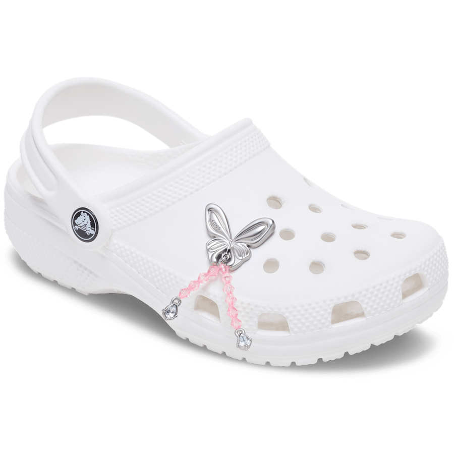 Crocs - Silver Beaded Meta Butterfly Jibbitz™ charms Women|Men