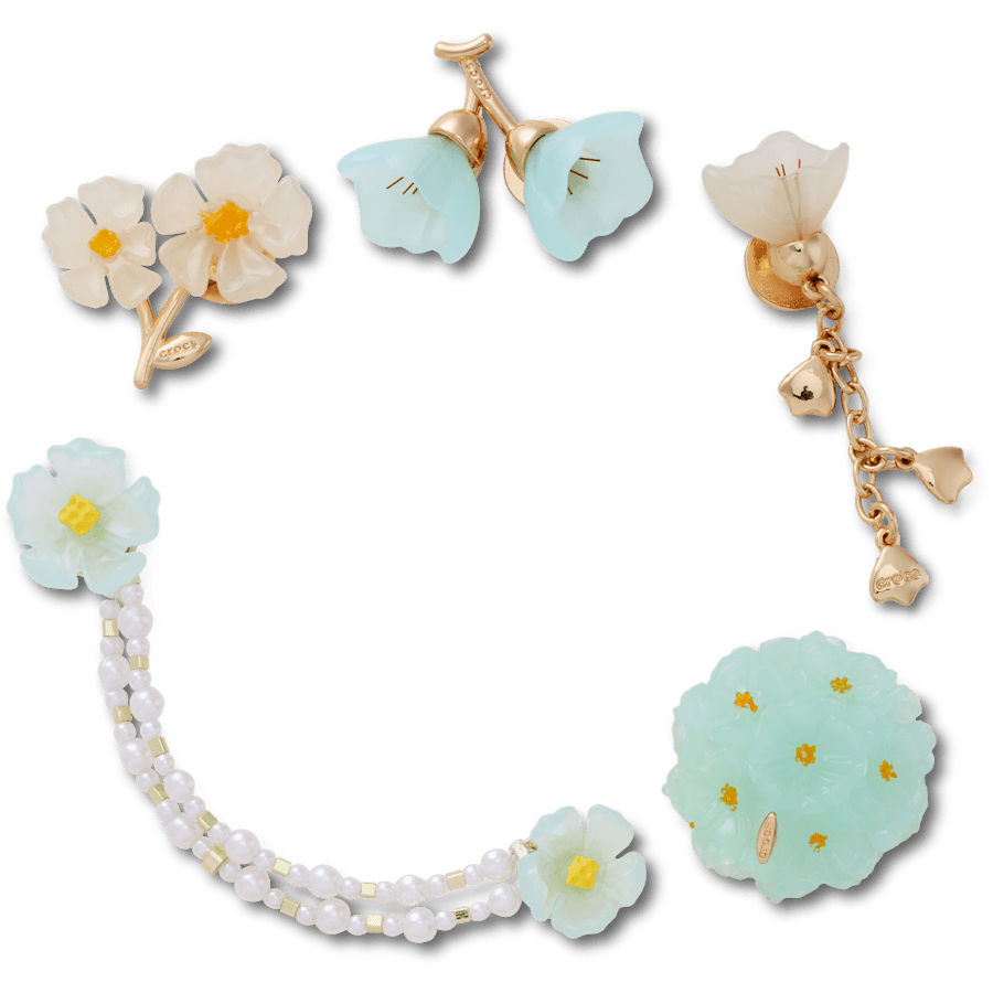 Crocs - Blue Dainty Floral 5 Pack Jibbitz™ charms Women|Men|Jibbitz™ Charms