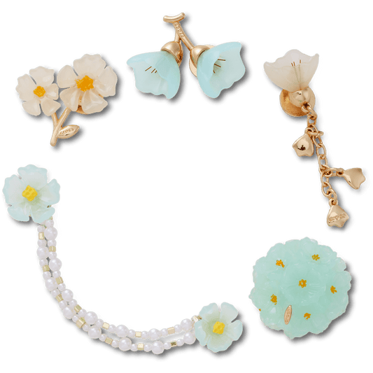 Crocs - Blue Dainty Floral 5 Pack Jibbitz™ charms Women|Men|Jibbitz™ Charms