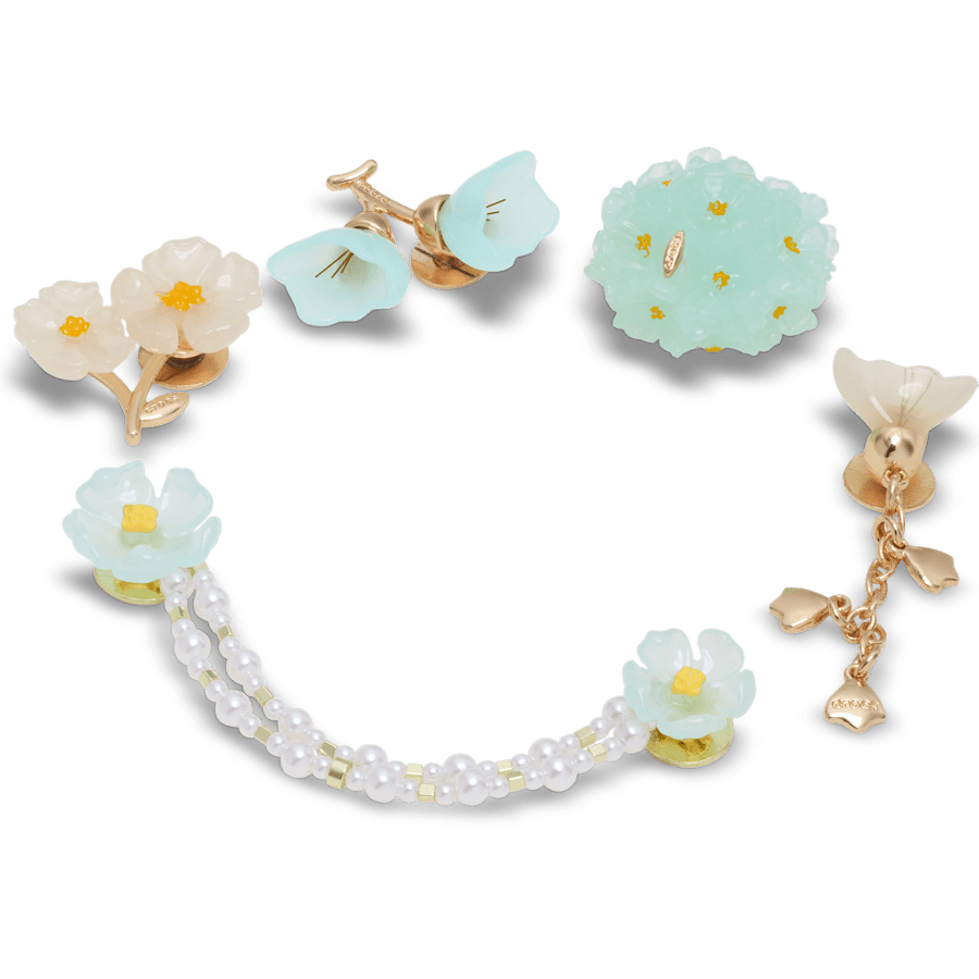 Crocs - Blue Dainty Floral 5 Pack Jibbitz™ charms Women|Men|Jibbitz™ Charms