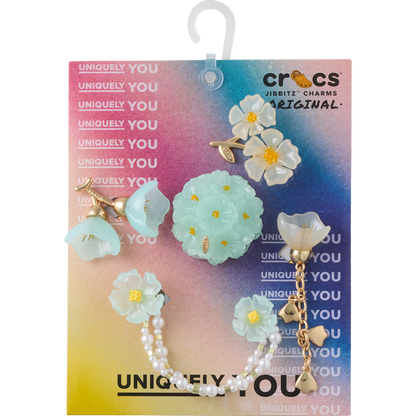 Crocs - Blue Dainty Floral 5 Pack Jibbitz™ charms Women|Men|Jibbitz™ Charms