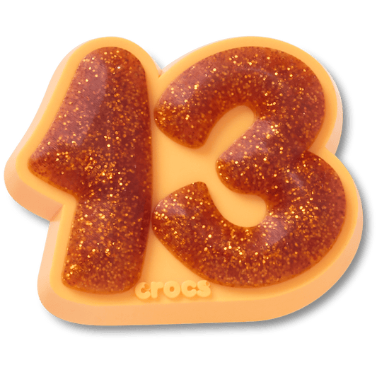 Crocs - Orange Sparkly Number 13 Jibbitz™ charms Women|Men|Jibbitz™ Charms