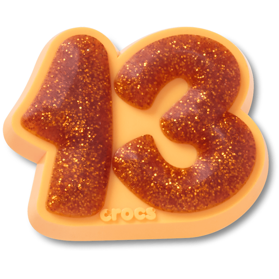 Crocs - Orange Sparkly Number 13 Jibbitz™ charms Women|Men|Jibbitz™ Charms