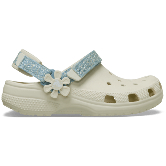 Crocs - Kids’ Classic Denim Flower Adjustable Backstrap Clog Kids