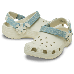 Crocs - Kids’ Classic Denim Flower Adjustable Backstrap Clog Kids