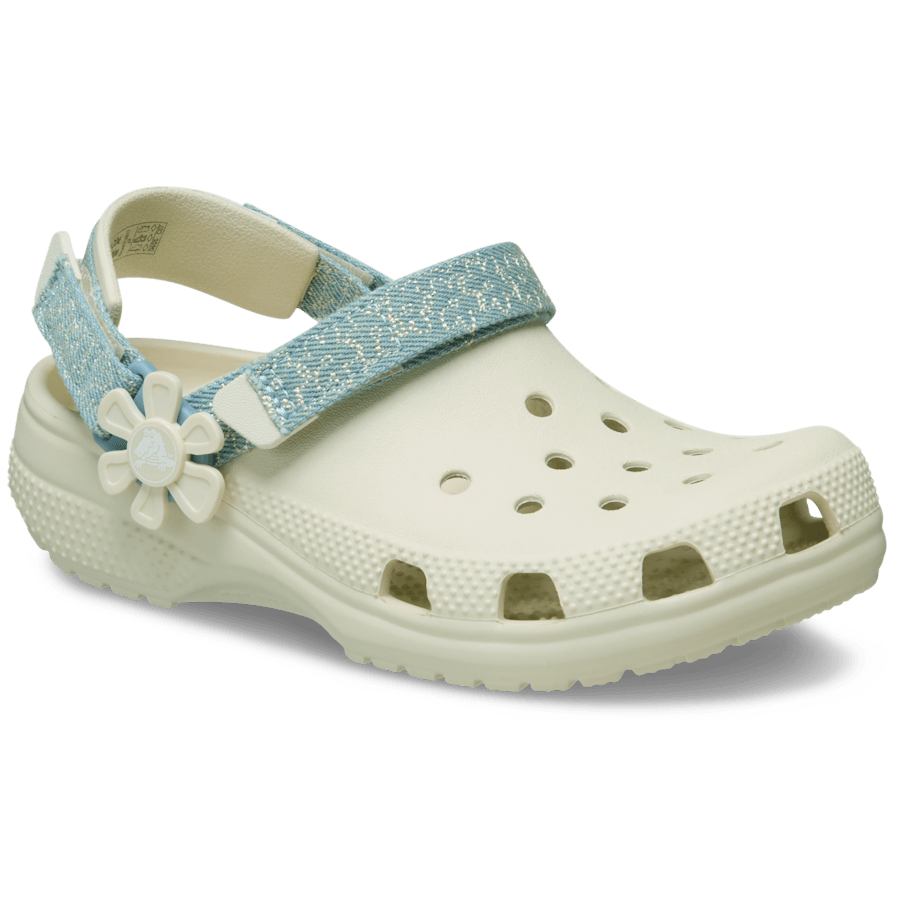 Crocs - Kids’ Classic Denim Flower Adjustable Backstrap Clog Kids