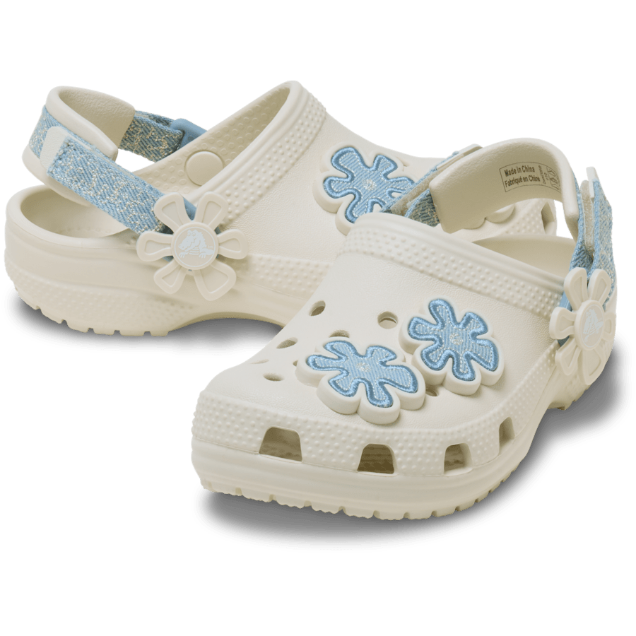 Crocs - Toddler Classic Denim Flower Adjustable Backstrap Clog Kids