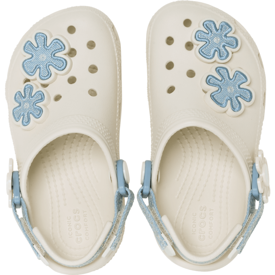 Crocs - Toddler Classic Denim Flower Adjustable Backstrap Clog Kids