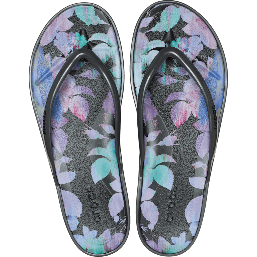 Crocs - Miami Round Toe Dark Floral Flip Women