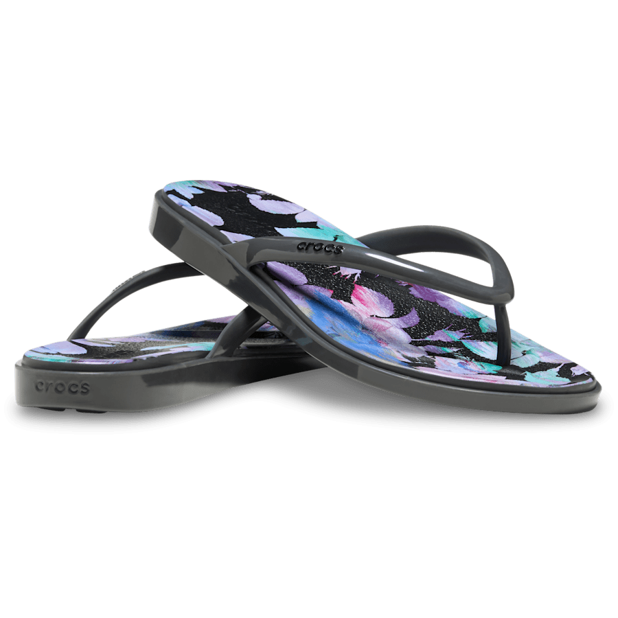 Crocs - Miami Round Toe Dark Floral Flip Women